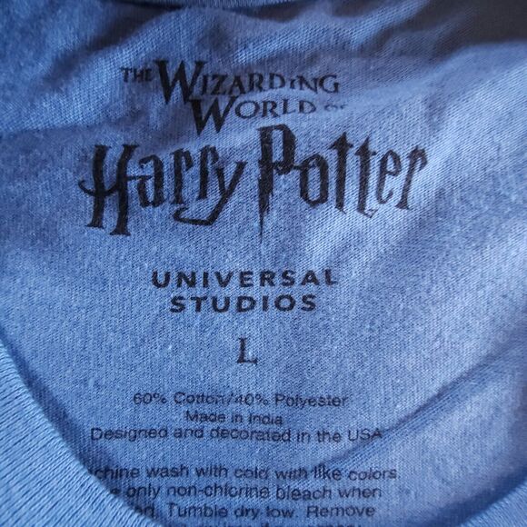 Enchanting Hogsmeade Mens Short Sleeve Shirt L Blue Wizarding World Harry Potter - Picture 3 of 7